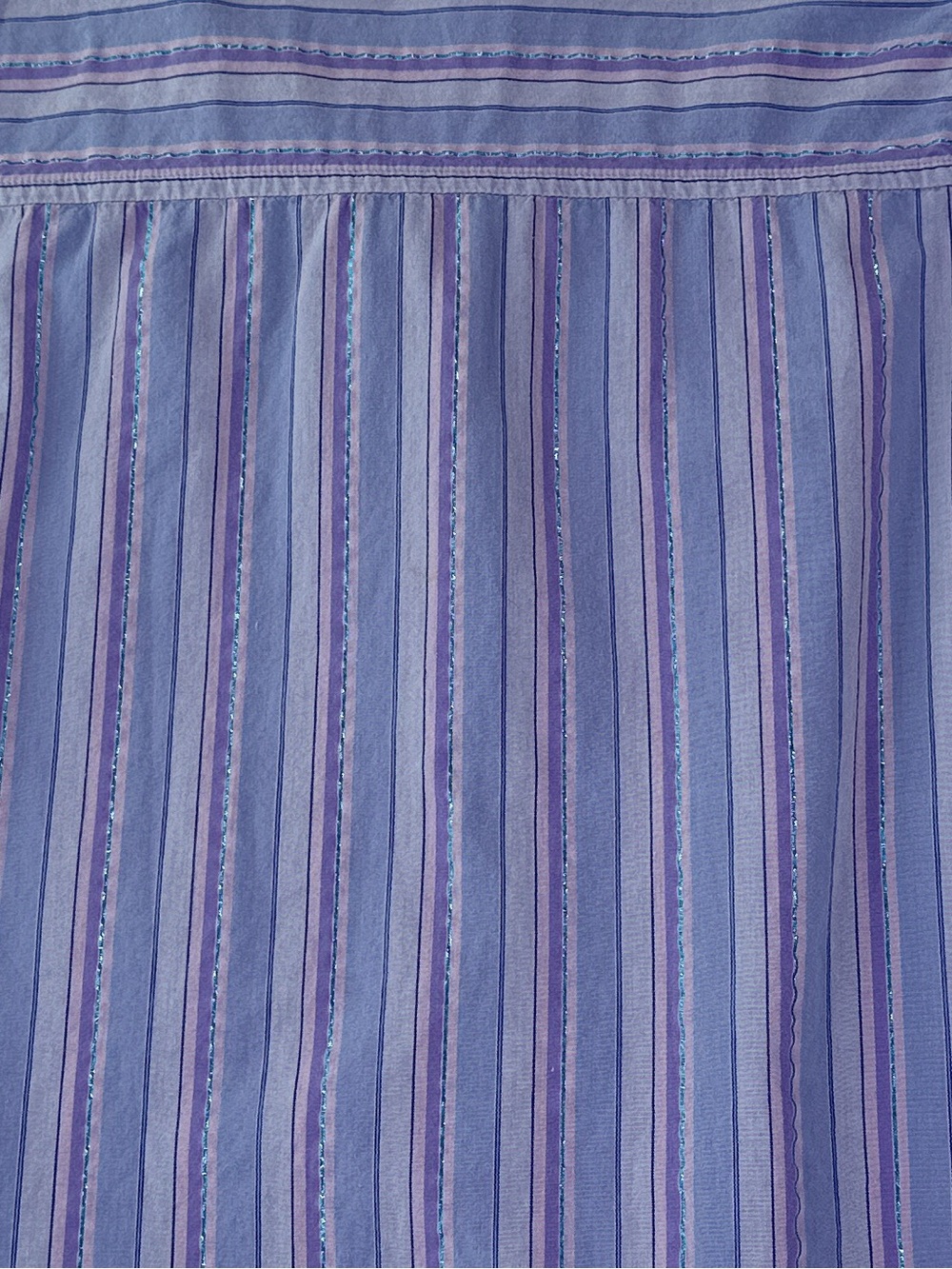 Pooh Sleeveless Blouse Embroidered Winnie Piglet Eeyore Striped Blue Purple L - Picture 7 of 12